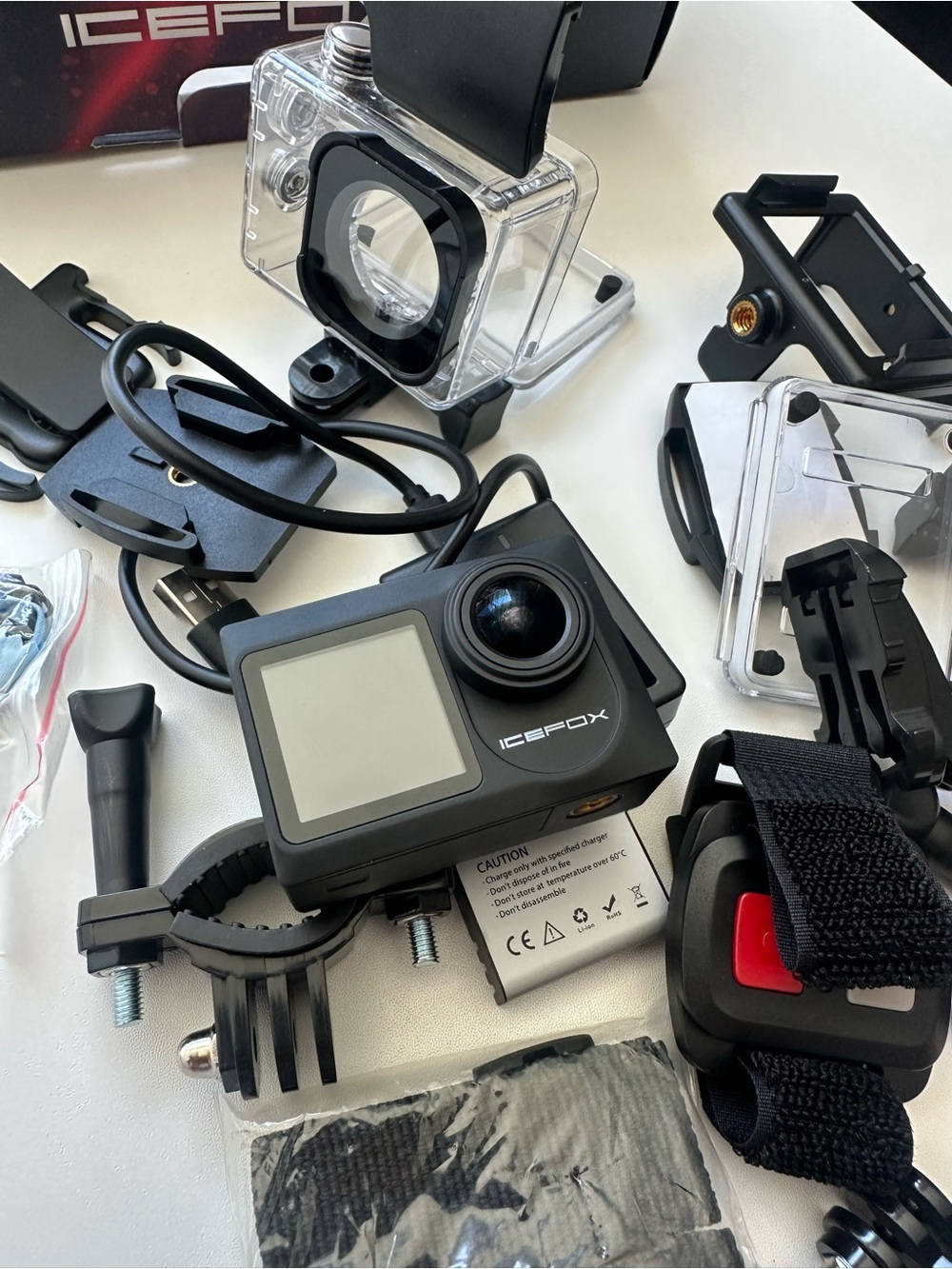 Icefox UHD 4K Action Camera - Waterproof Action Camera Black with Accessories